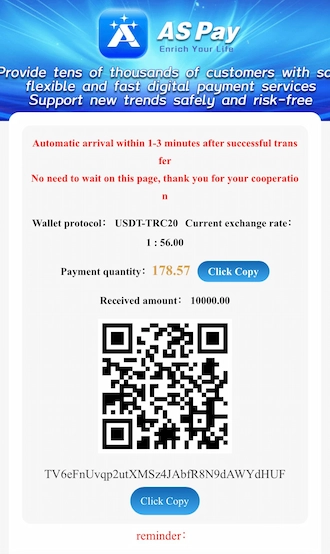 Step 3: Copy the wallet address or QR code, then open your cryptocurrency wallet to transfer.