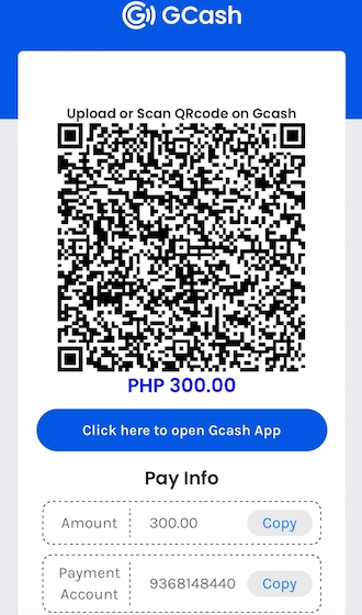 Step 5: Go to the GCash app and make a transfer via the QR code we provide.