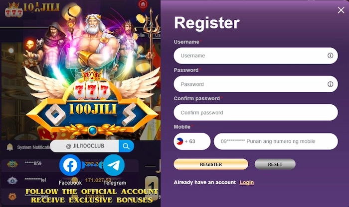 Register 100JILI