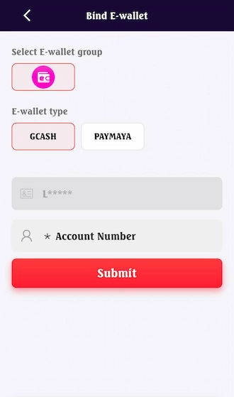 Step 3: Choose a suitable account type and fill in your withdrawal account number. 